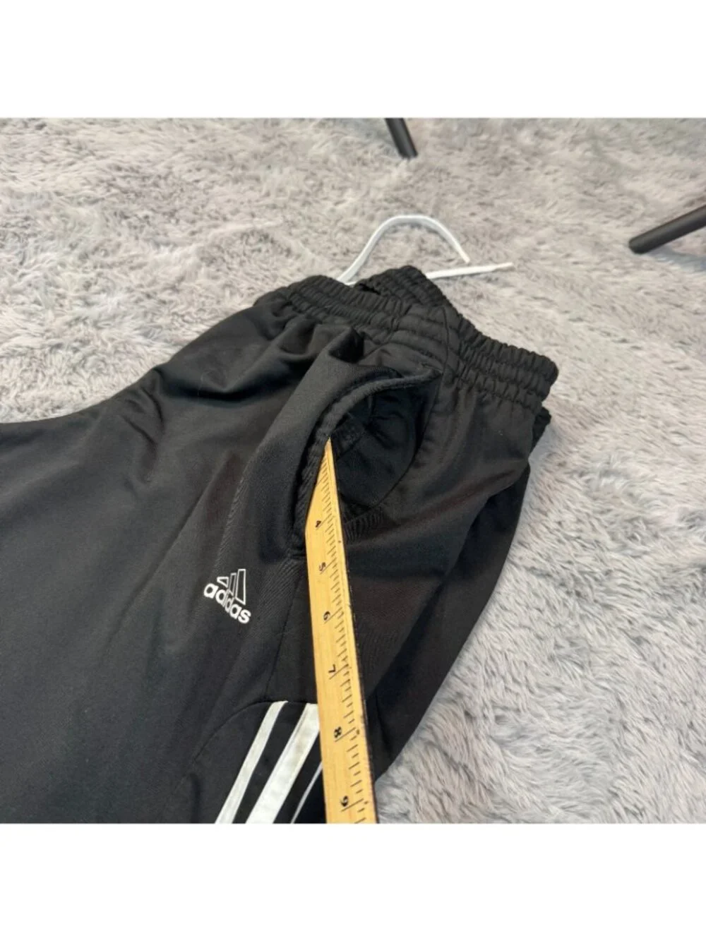 Adidas Pant Men's M Black Polyester Track Performance Workout Jogging Running